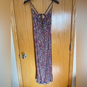 H&M Floral Open-Back Strapy Maxi Dress
